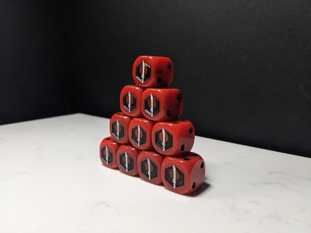 16mm Dice - Fire Enclaves Inspired by Sci-Fi 10x