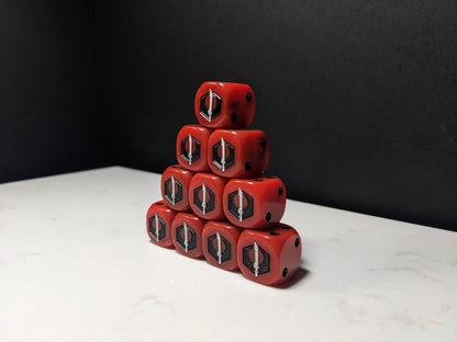 16mm Dice - Fire Enclaves Inspired by Sci-Fi 10x