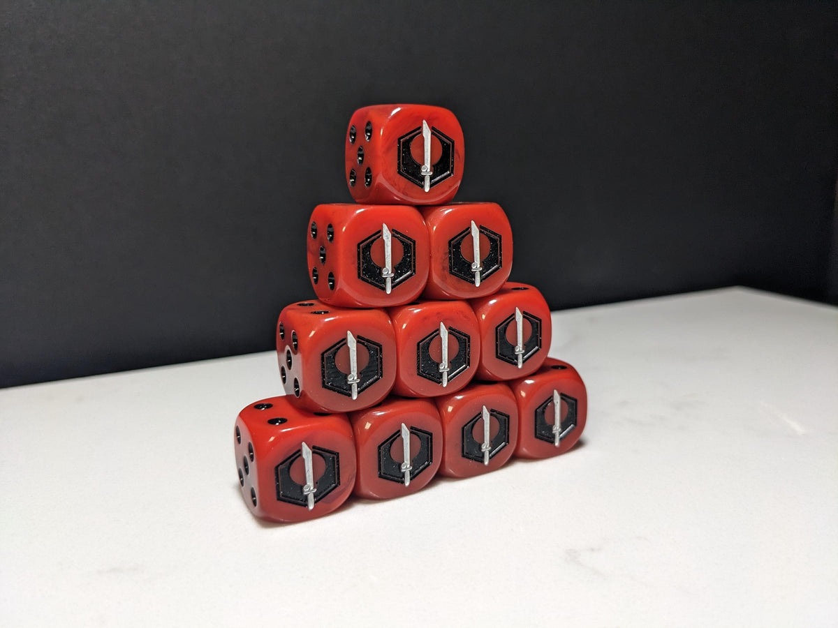 16mm Dice - Fire Enclaves Inspired by Sci-Fi 10x