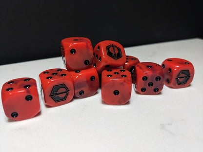 16mm Dice - Fire Enclaves Inspired by Sci-Fi 10x