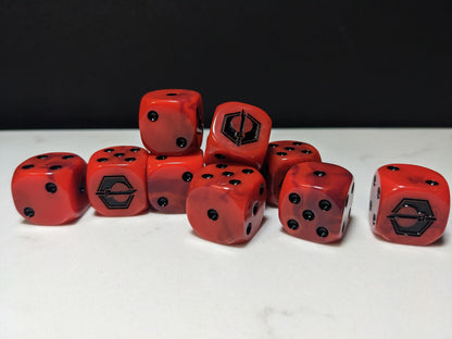 16mm Dice - Fire Enclaves Inspired by Sci-Fi 10x