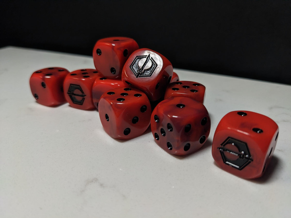 16mm Dice - Fire Enclaves Inspired by Sci-Fi 10x