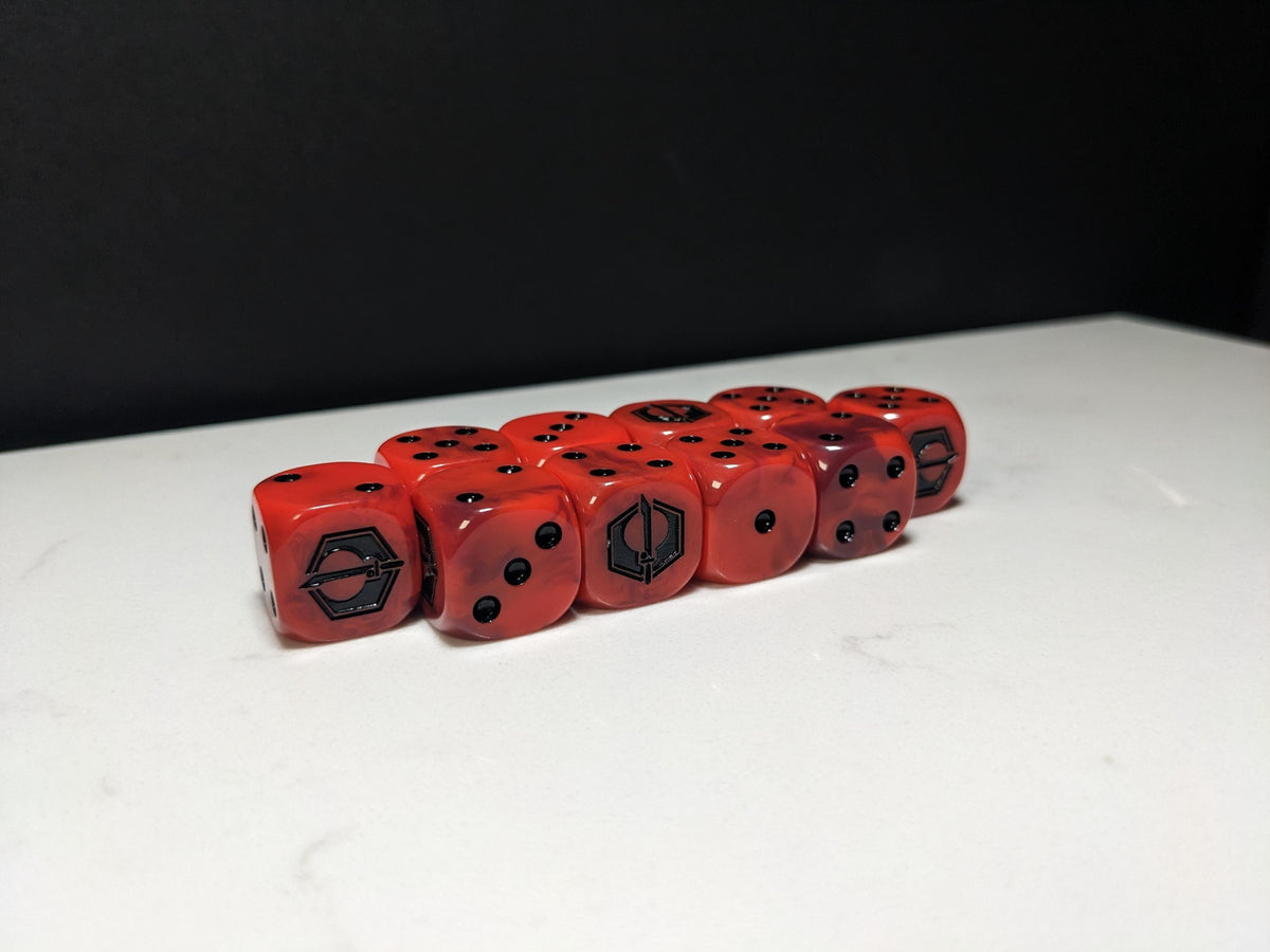 16mm Dice - Fire Enclaves Inspired by Sci-Fi 10x