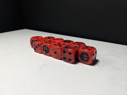 16mm Dice - Fire Enclaves Inspired by Sci-Fi 10x
