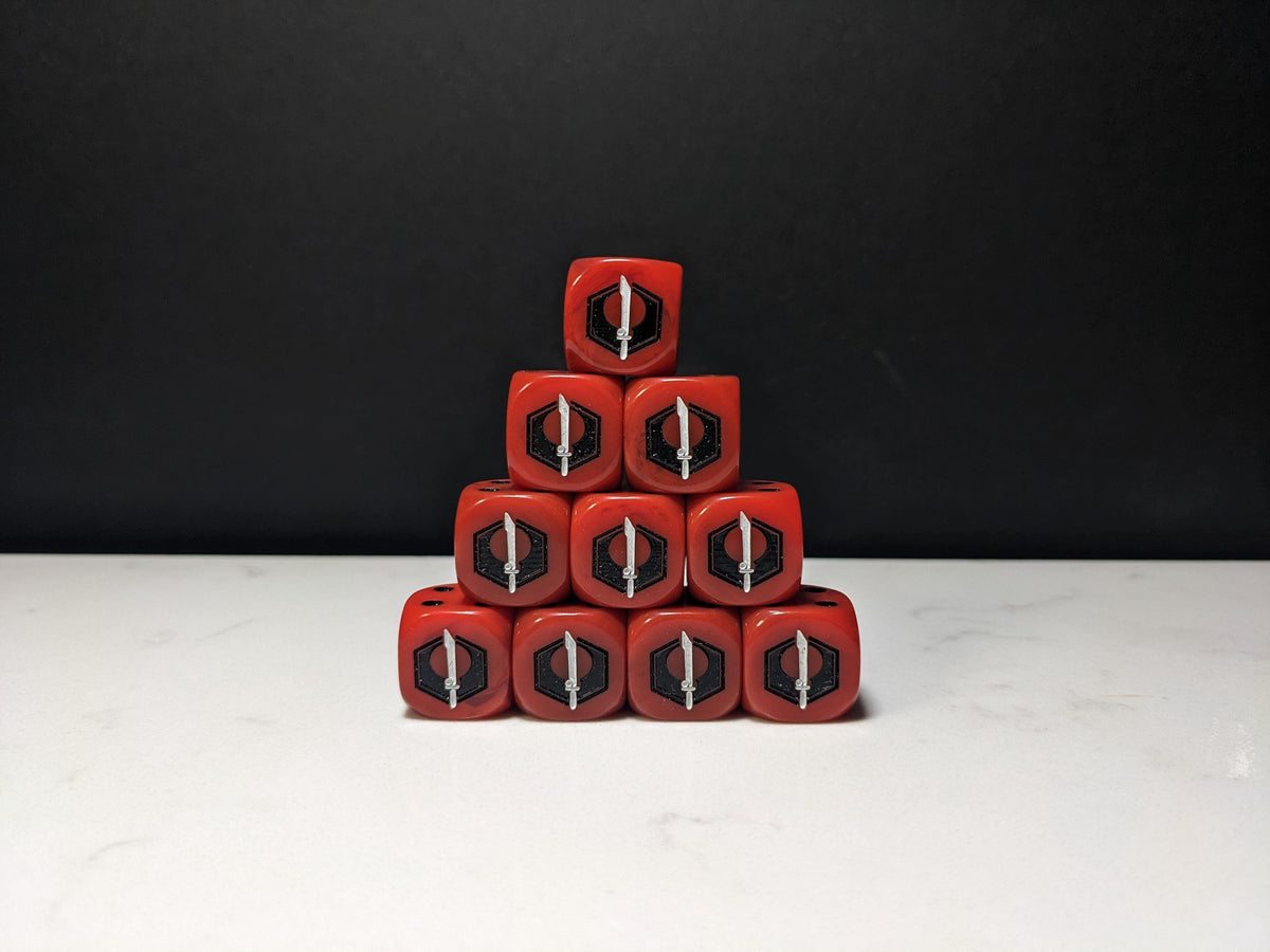 16mm Dice - Fire Enclaves Inspired by Sci-Fi 10x