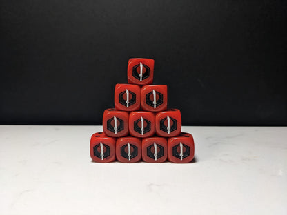 16mm Dice - Fire Enclaves Inspired by Sci-Fi 10x