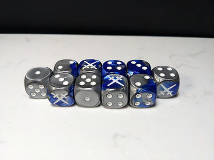16mm Dice - Star Knight Swords Crossed Inspired by Sci-Fi 10x