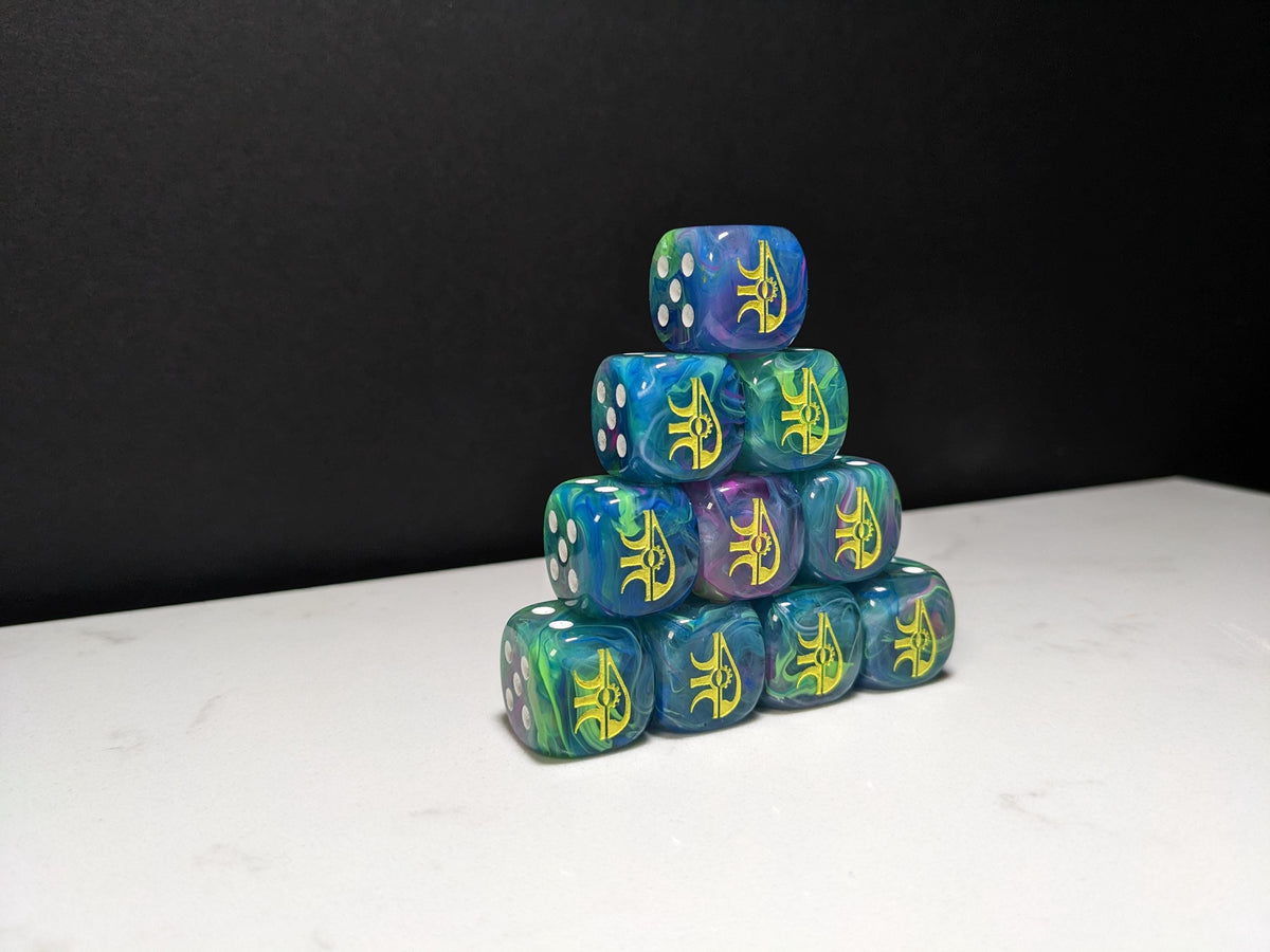 16mm Dice - Eye of the Wraith Inspired by Sci-Fi 10x