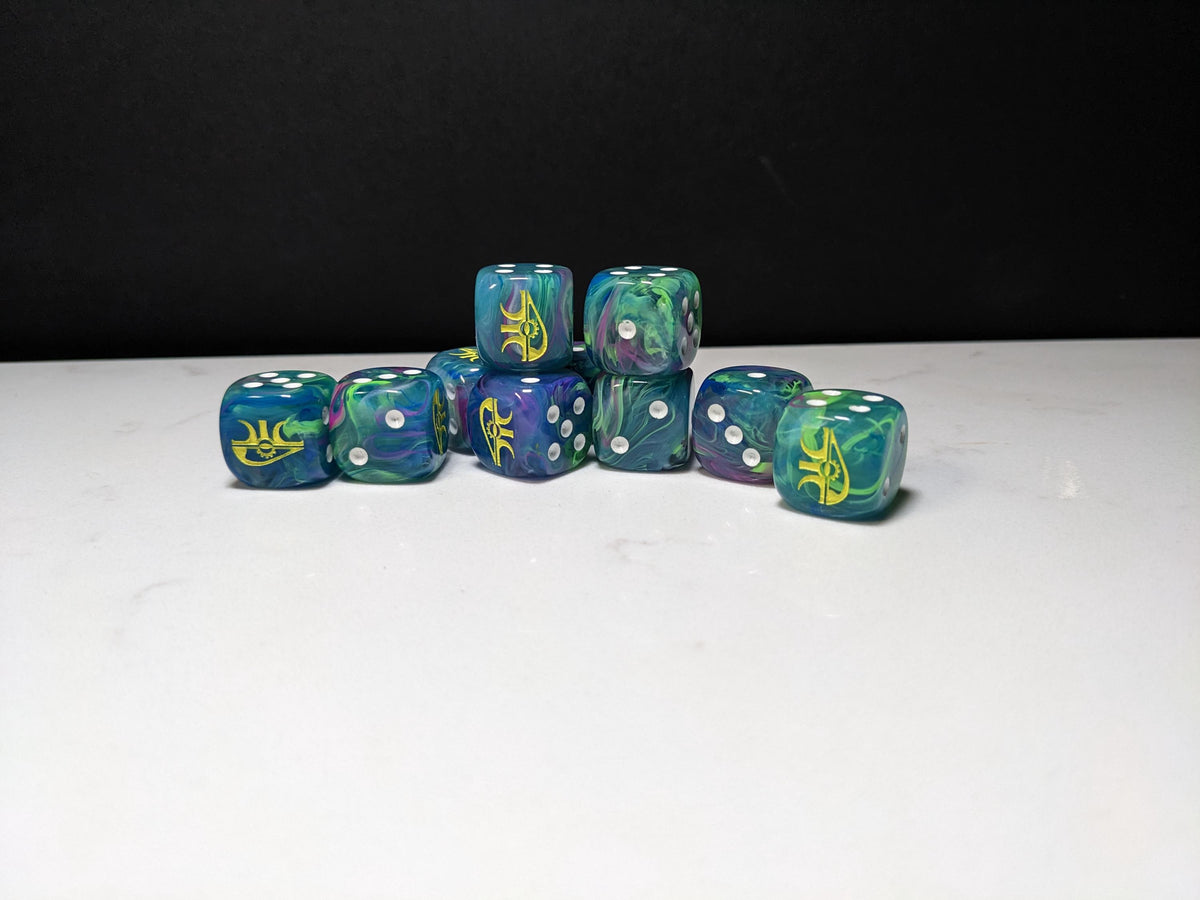 16mm Dice - Eye of the Wraith Inspired by Sci-Fi 10x