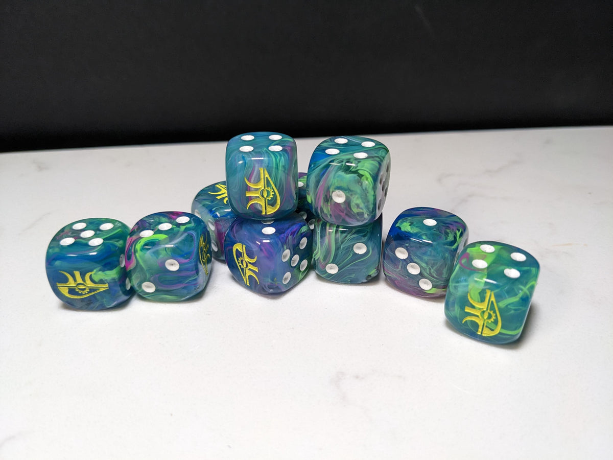 16mm Dice - Eye of the Wraith Inspired by Sci-Fi 10x