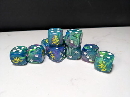 16mm Dice - Eye of the Wraith Inspired by Sci-Fi 10x