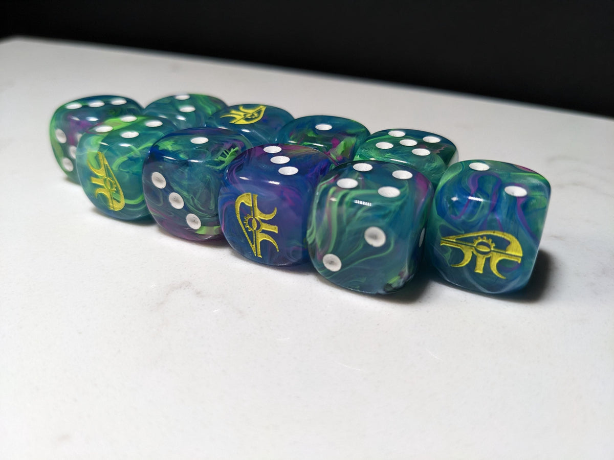 16mm Dice - Eye of the Wraith Inspired by Sci-Fi 10x