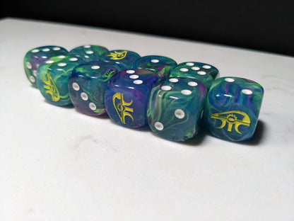 16mm Dice - Eye of the Wraith Inspired by Sci-Fi 10x