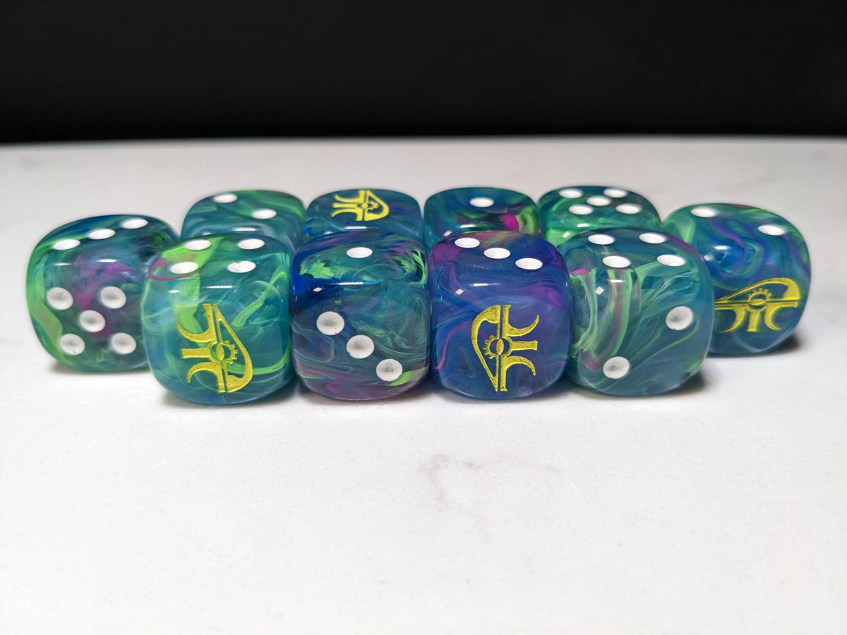 16mm Dice - Eye of the Wraith Inspired by Sci-Fi 10x