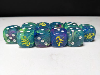 16mm Dice - Eye of the Wraith Inspired by Sci-Fi 10x