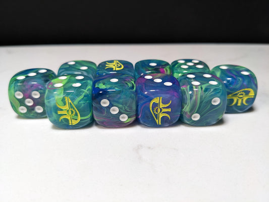 16mm Dice - Eye of the Wraith Inspired by Sci-Fi 10x