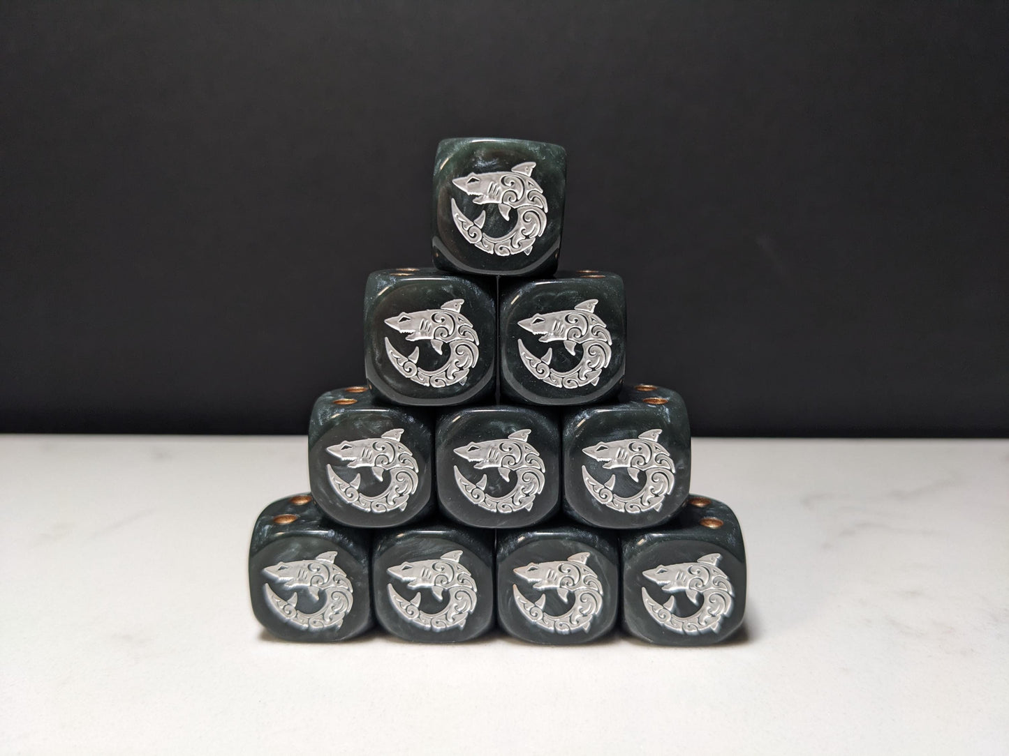 16mm Dice - Space Shark Inspired by Sci-Fi 10x