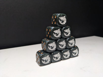 16mm Dice - Space Shark Inspired by Sci-Fi 10x