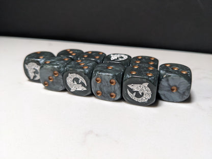 16mm Dice - Space Shark Inspired by Sci-Fi 10x