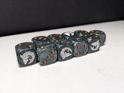 16mm Dice - Space Shark Inspired by Sci-Fi 10x