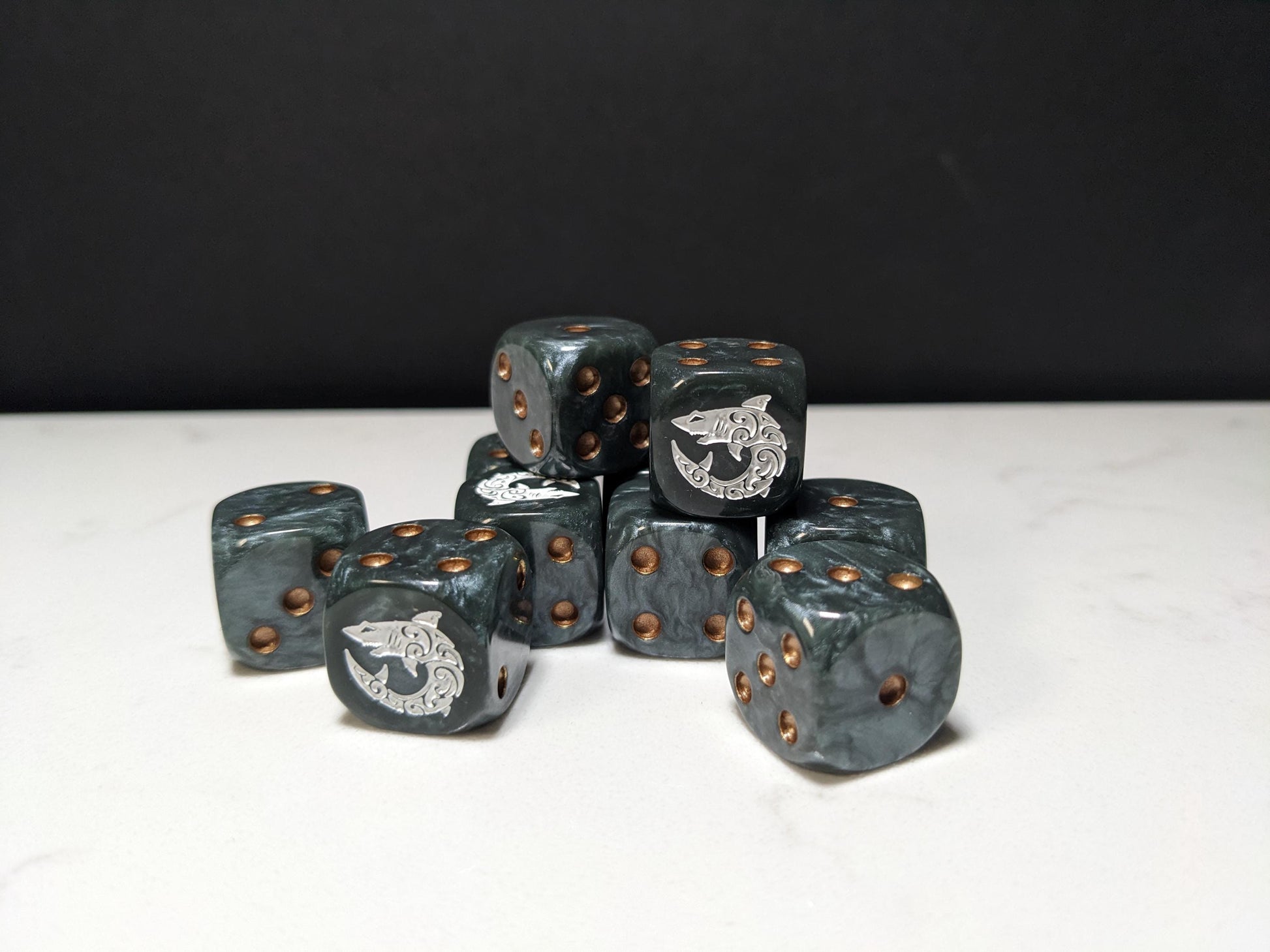 16mm Dice - Space Shark Inspired by Sci-Fi 10x