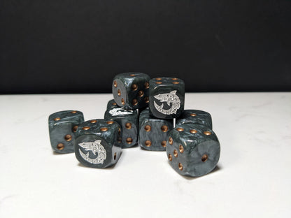16mm Dice - Space Shark Inspired by Sci-Fi 10x