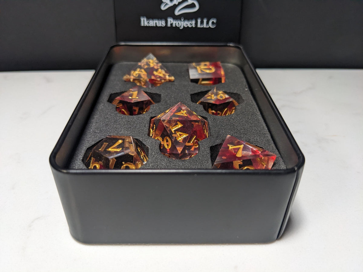 Sharp Edge D&D Dice Set - Translucent Blood Drop