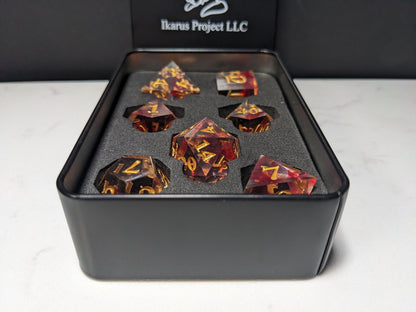 Sharp Edge D&D Dice Set - Translucent Blood Drop