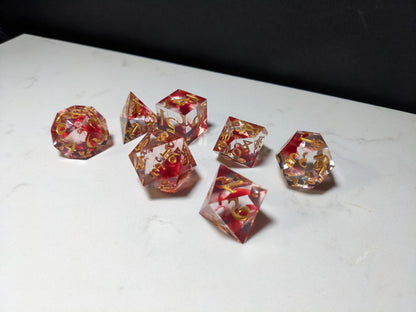 Sharp Edge D&D Dice Set - Translucent Blood Drop