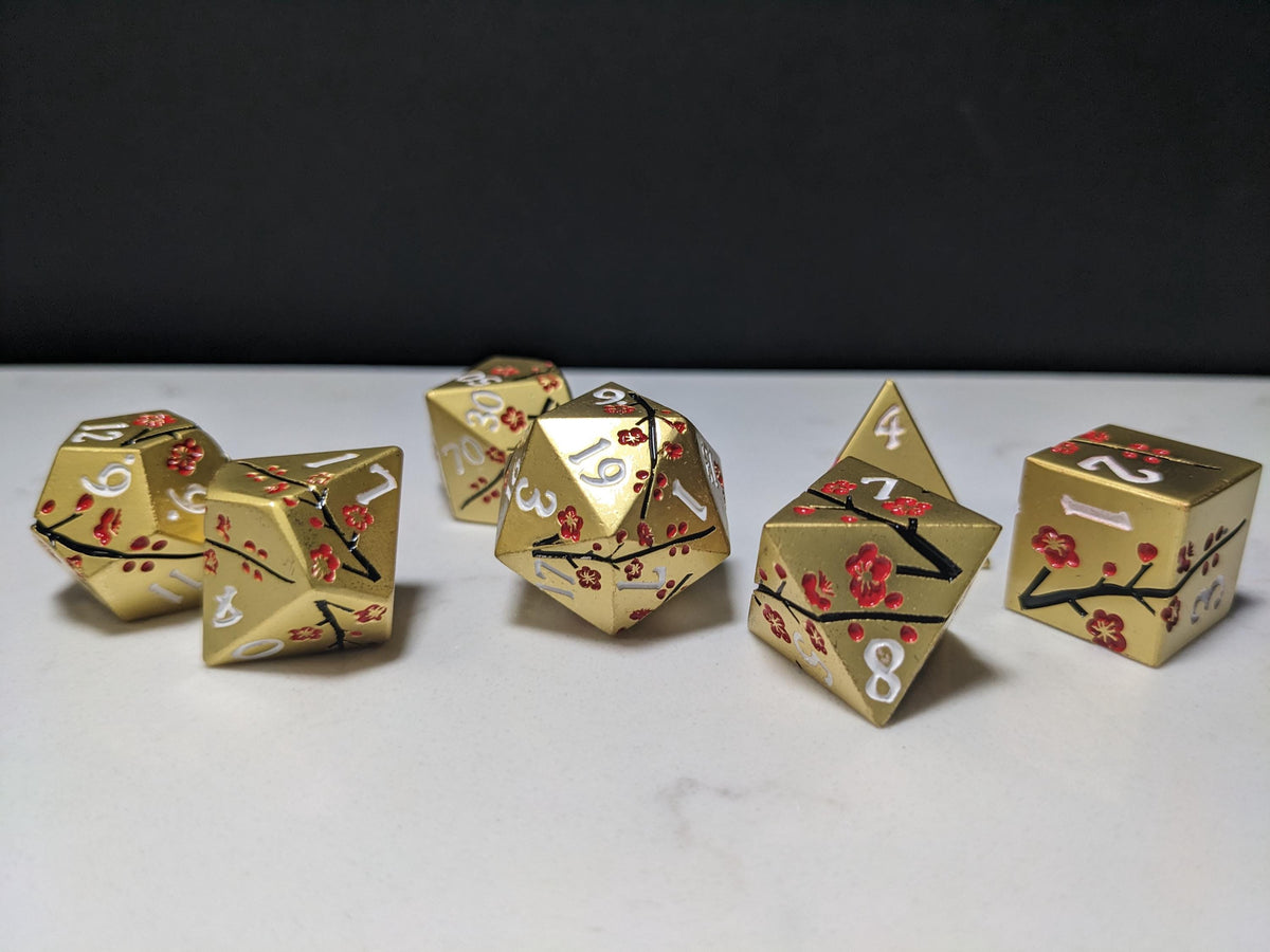 Solid Metal D&D Dice Set - Spirit Blossom