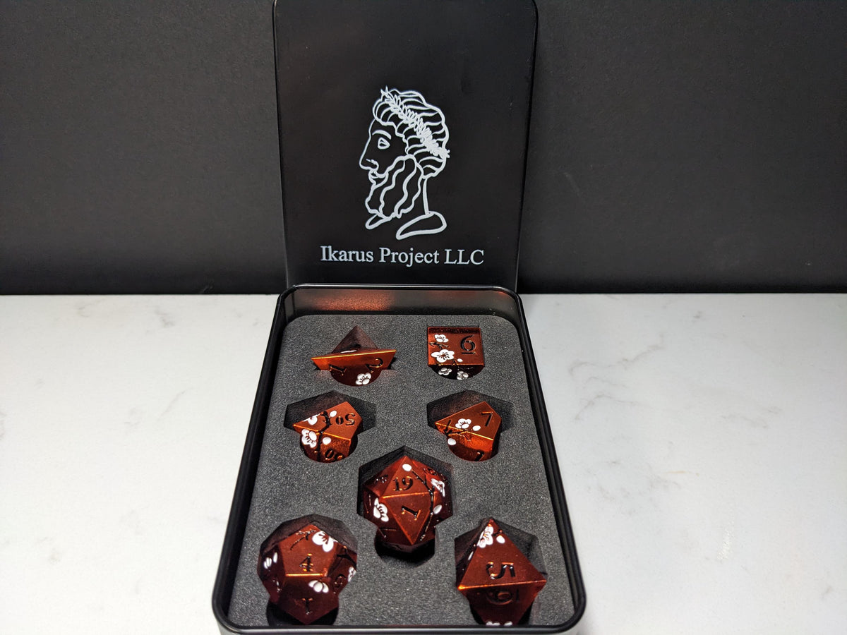 Solid Metal D&D Dice Set - Colorful Spirit Blossom