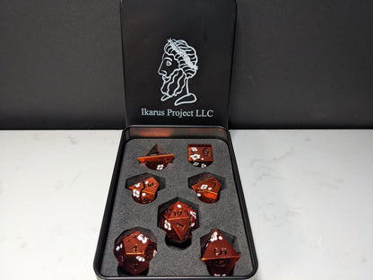 Solid Metal D&D Dice Set - Colorful Spirit Blossom
