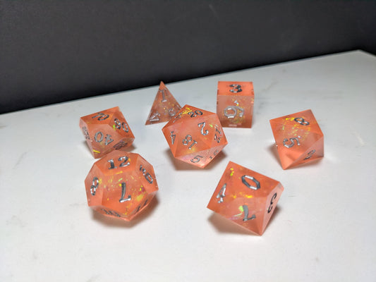 Sharp Edge D&D Dice Set - Translucent Peach