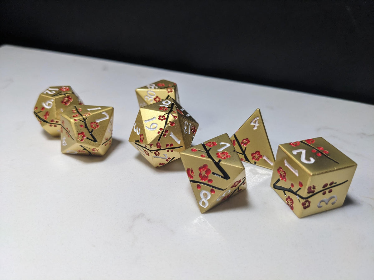 Solid Metal D&D Dice Set - Spirit Blossom