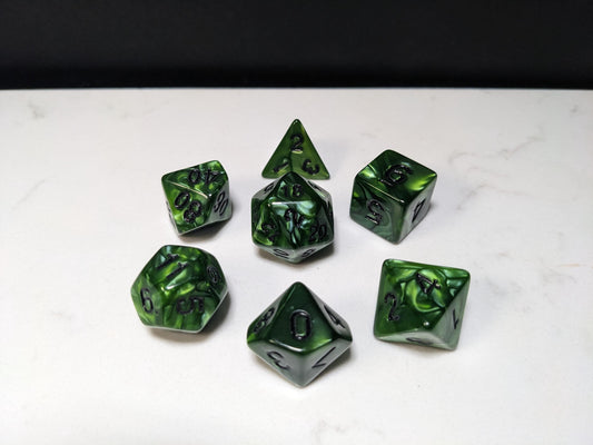 Acrylic DND Dice Set - Dark Green Velvet