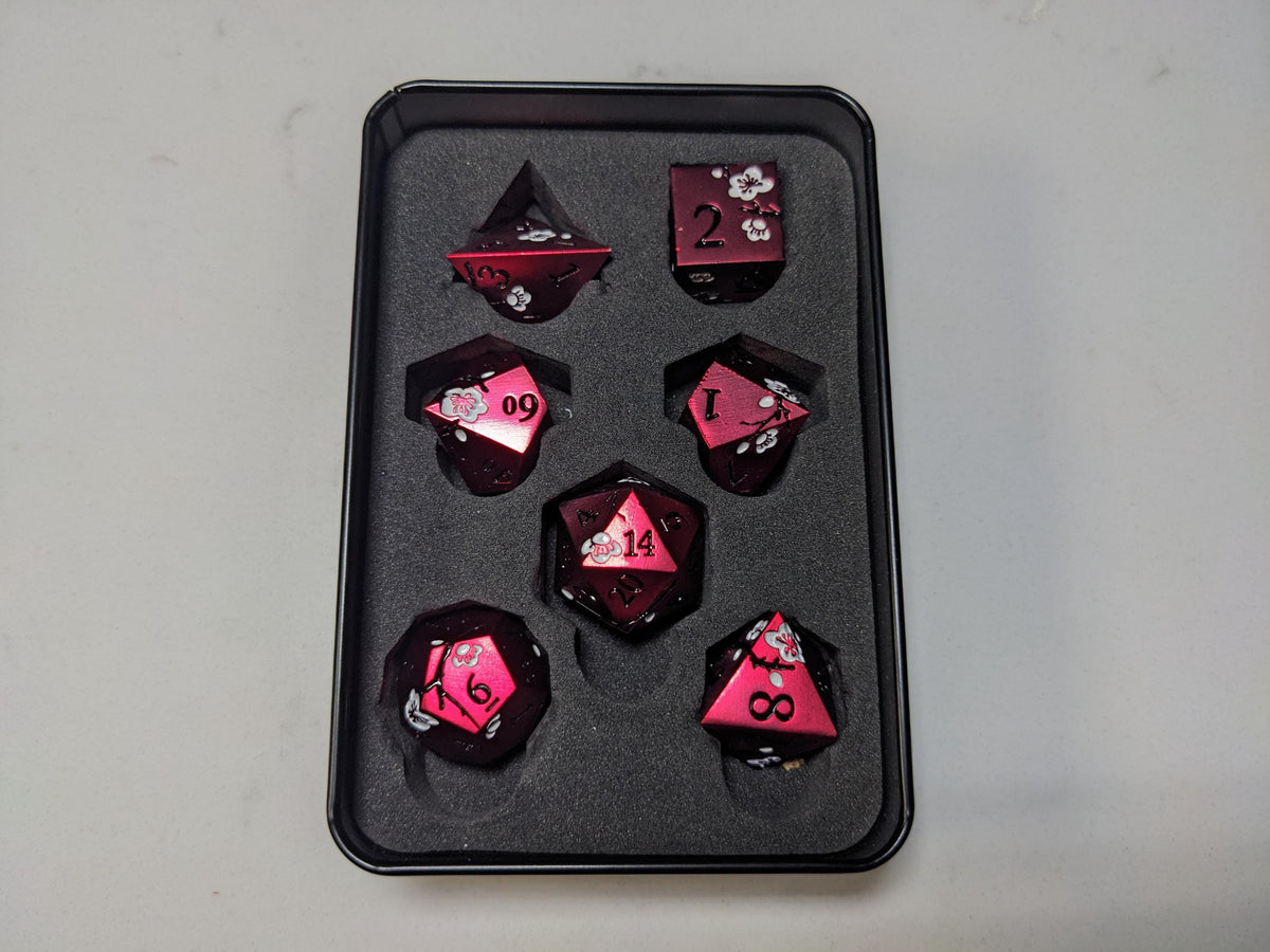 Solid Metal D&D Dice Set - Colorful Spirit Blossom