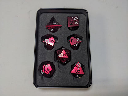 Solid Metal D&D Dice Set - Colorful Spirit Blossom