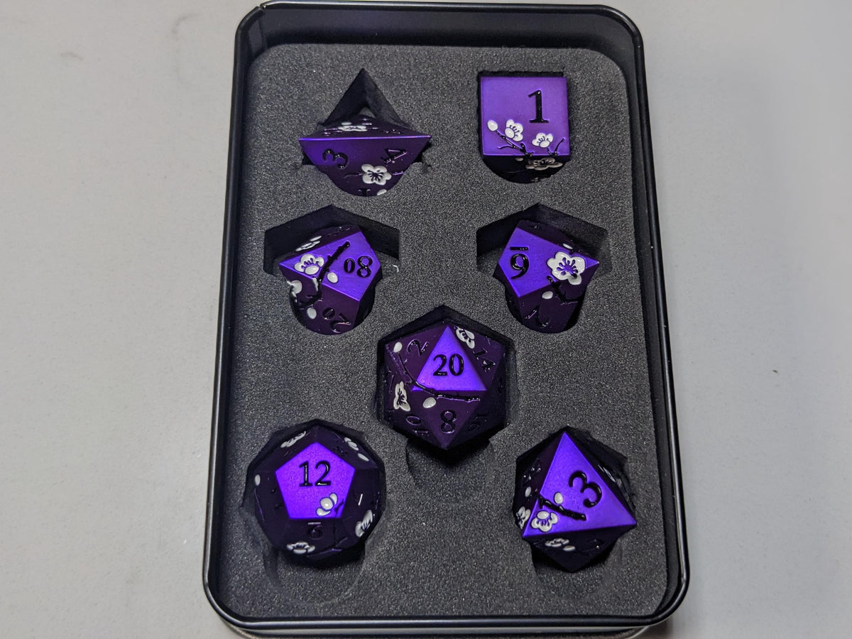 Solid Metal D&D Dice Set - Colorful Spirit Blossom