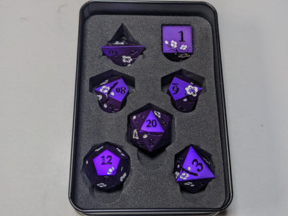 Solid Metal D&D Dice Set - Colorful Spirit Blossom
