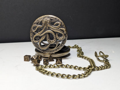 Pocket Watch Kraken Mini Metal D&D Dice Set